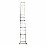 3_8m Aluminum Telescopic ladder With Finger Gap And Stabilize Bar